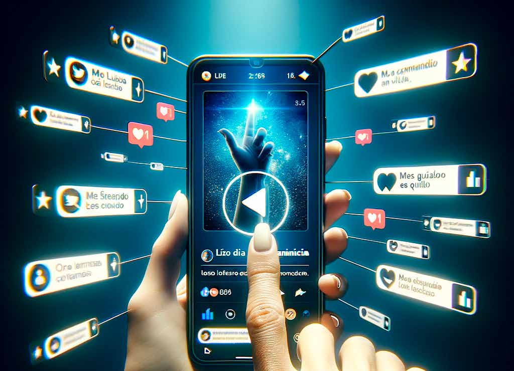 Vídeo marketing y redes sociales en un teléfono móvil